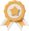 casual-life-3d-reward-badge-with-two-ribbons 1